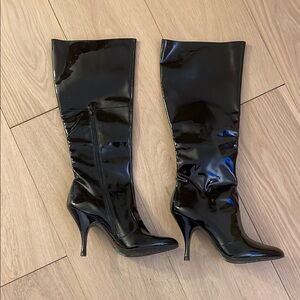 BCBGirls Glossy Black Knee-High Boots